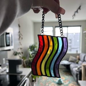 Stained glass pride flag